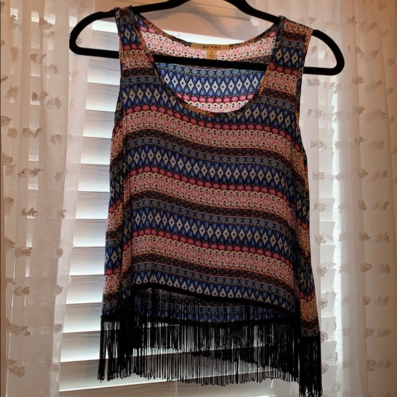MIAMI cropped top w/fringe - Picture 1 of 2